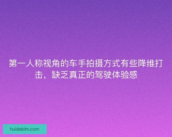第一人称视角的车手拍摄方式有些降维打击，缺乏真正的驾驶体验感