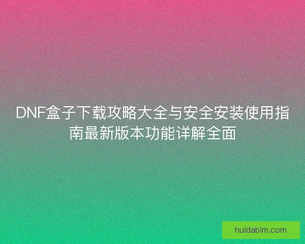 DNF盒子下载攻略大全与安全安装使用指南最新版本功能详解全面